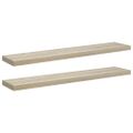 vidaXL Plávajúce nástenné police 2 ks, dubové 120x23,5x3,8 cm, MDF