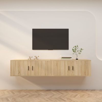 vidaXL Nástenné TV skrinky 2 ks dub sonoma 100x34,5x40 cm
