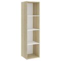 vidaXL TV skrinky 2 ks, biela+sonoma 142,5x35x36,5cm, kompozitné drevo