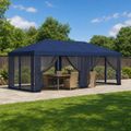 vidaXL Kryt altánku s bočnými stenami 6 x 3 m Modrá Polyester 190 gsm