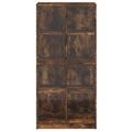vidaXL Vysoká skrinka s dvierkami dymový dub 68x37x142cm kompoz. drevo