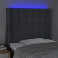 vidaXL Čelo postele s LED tmavosivé 103x16x118/128 cm látka