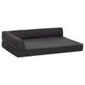 vidaXL Ergonomický matrac pre psa 90x64 cm ľanový vzhľad flís čierny