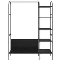 vidaXL Vešiak na oblečenie Čierna 120 x 44 x 160 cm Kompozitné drevo