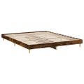 vidaXL Posteľný rám bez matraca dymový dub 150x200 cm kompozitné drevo
