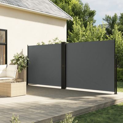 vidaXL Zaťahovacia bočná markíza, antracitová 180x1200 cm