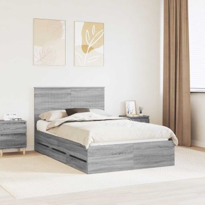 vidaXL Rám postele Sivý Sonoma 120 x 190 cm Inžinierske drevo