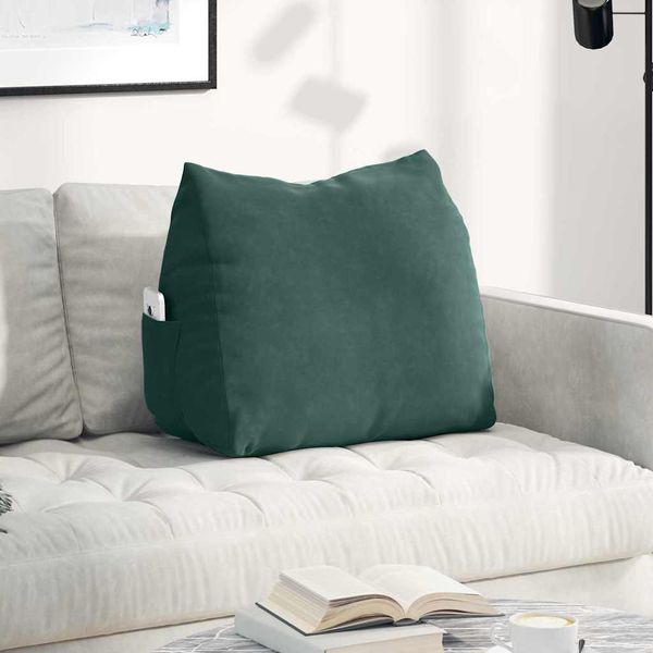vidaXL Poduška na chrbát Tmavozelená 60 x 20 x 50 cm Kordúrová tkanina