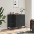 vidaXL Komoda čierna 92x35x76 cm kompozitné drevo