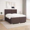 vidaXL Posteľ boxspring s matracom Tmavohnedá 200 x 200 cm Látka
