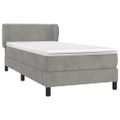 vidaXL Posteľný rám boxsping s matracom bledosivý 100x200 cm zamat