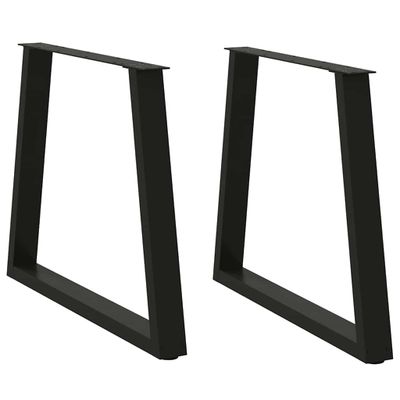 vidaXL Nohy k jedálenskému stolu v tvare V, 2 ks, čierne, 80 x (72-73,3) cm, oceľ