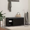 vidaXL Predsieňová lavica s vankúšom Čierny Dub 100 x 38 x 46 cm
