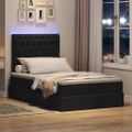 vidaXL LED úložná posteľ s matracom Čierna 120 x 200 cm Látka