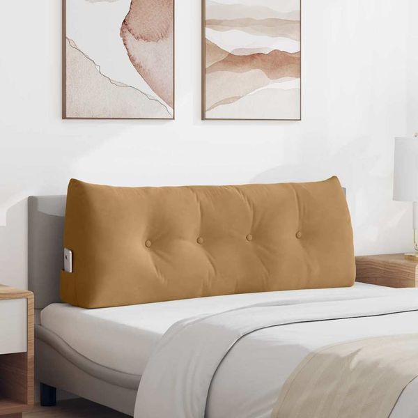 vidaXL Poduška na chrbát Hnedá 120 x 24 x 50 cm Zamat