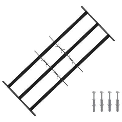 vidaXL Zabezpečovacia mriežka na okná s 3 priečkami 3 pcs 63-114 cm