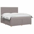 vidaXL Posteľ boxspring s matracom Sivohnedá 140 x 200 cm Látka