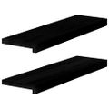 vidaXL Okenný parapet 2 ks hnedočierná 70x20x2 cm dubový masív
