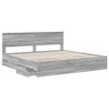 vidaXL Rám postele Sivý Sonoma 200 x 200 cm Inžinierske drevo