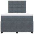 vidaXL Posteľný rám boxspring s matracom tmavosivý 90x190 cm zamat