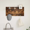 vidaXL Vešiak na stenu Nástenná montáž Dymová dub 80 x 40 x 12 cm