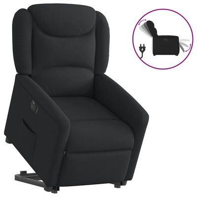 vidaXL Elektrické zdvíhacie sklápacie kreslo čierne látka