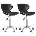 vidaXL Otočné jedálenské stoličky 2 ks čierne umelá koža