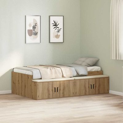 vidaXL Rám postele Remeselný dub 80 x 200 cm Kompozitné drevo