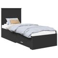 vidaXL Rám postele Čierna a strieborná 70 x 190 cm Kompozitné drevo