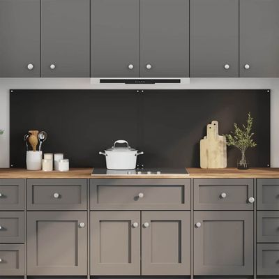 vidaXL Kuchynský obklad 2 pcs Čierna 100 x 60 cm tvrdené sklo