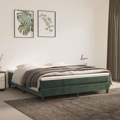 vidaXL Matrac s taštičkovými pružinami stredná tvrdosť tmavozelený 180x200x20 cm zamat