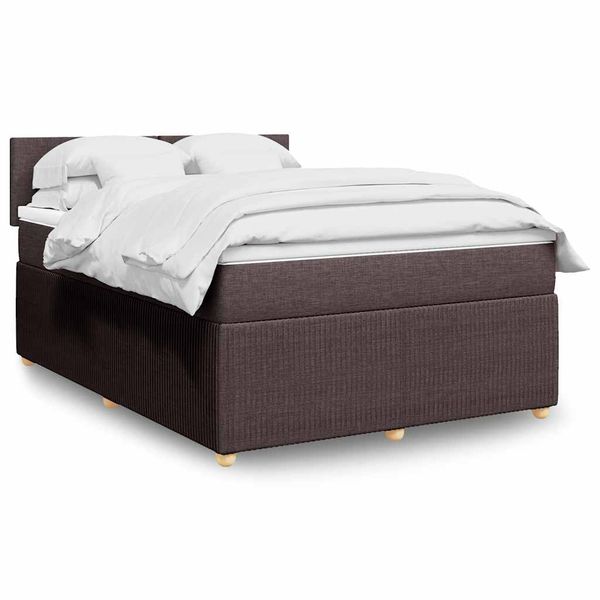 vidaXL Boxspring posteľ s matracom tmavohnedá 160x200 cm látka