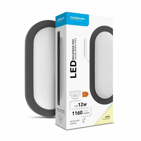 Modee LED Bulkhead Oval prepážkové oválne svetlo 12W 4000K 1160 lm, čierna  (ML-BH4000K12WO-B)