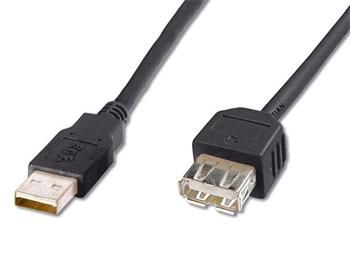 PremiumCord USB 2.0 kábel predlžovací, A-A, 0,5m, čierny