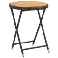 vidaXL 3-dielny záhradný bistro set čierny polyratan a akáciové drevo