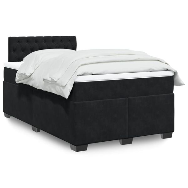 vidaXL Boxspring posteľ s matracom čierna 120x190 cm zamat