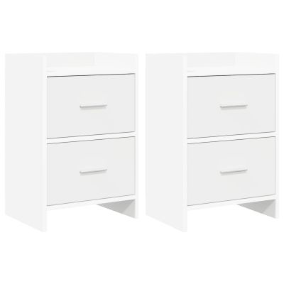 vidaXL Nočné stolíky 2 pcs Biela 40 x 30 x 60 cm Kompozitné drevo