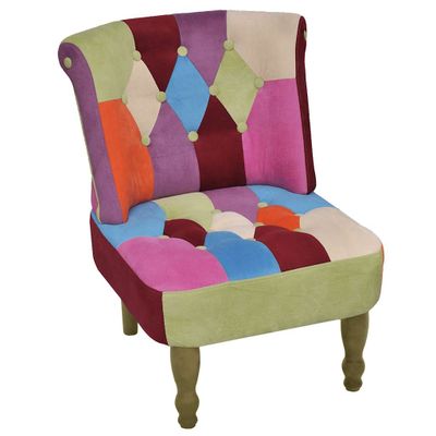 vidaXL Francúzske kreslá 2 ks v štýle patchwork, látka