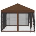 vidaXL Altánok so stenami 6 x 3 m Hnedá Polyester a oceľ 190 gsm