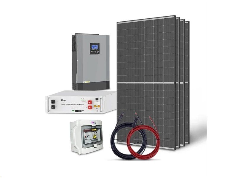 Solárna zostava ostrovná TRINA 1820Wp, LiFePO4 DEYE 51,2V 100Ah, menič 48V/230VAC 5500W