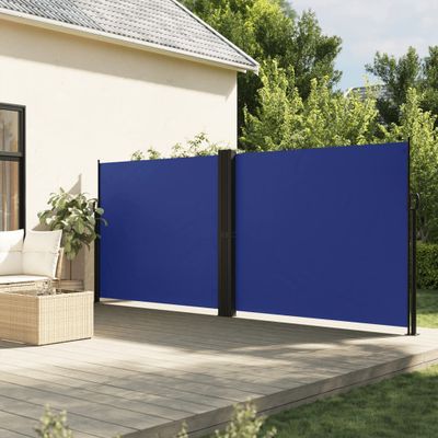 vidaXL Zaťahovacia bočná markíza, modrá 180x600 cm