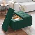 vidaXL Ottoman s Úložným Priestorom Tmavozelená 80 x 80 x 45 cm Zamat