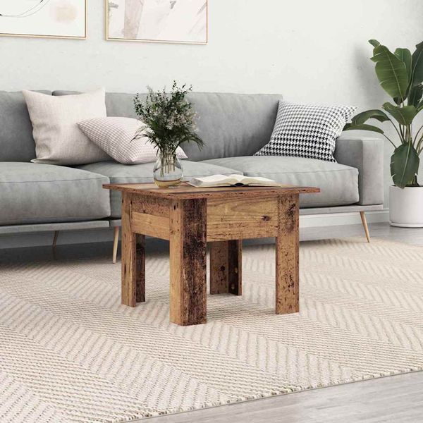 vidaXL Konferenčný stolík Staré drevo 55 x 55 x 42 cm Kompozitné drevo