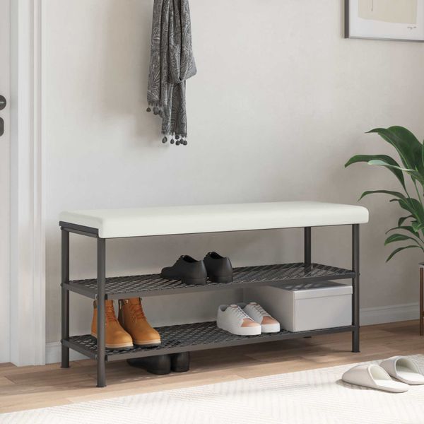 vidaXL Vankúš na lavičku Umelá koža Biela Hĺbka 35 cm