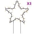 vidaXL Vianočná svetelná dekorácia s hrotmi 3 ks hviezda 50 LED 29 cm