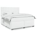 vidaXL Boxspring posteľ s matracom biela 180x200 cm umelá koža