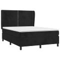 vidaXL Posteľný rám boxspring s matracom čierny 140x200 cm zamat