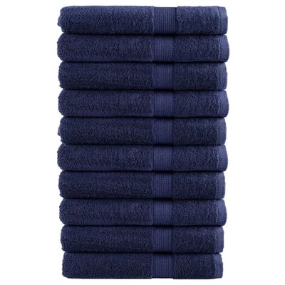 vidaXL Prémiové uteráky SOLUND 10 ks tmavomodré 100x200 cm 600 g/m2
