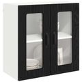 vidaXL Nástenný sklenený kabinet LUCCA Čierny dub 60 x 31 x 60 cm