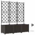 vidaXL Záhradný kvetináč 3 ks Hnedá 120 x 40 x 142 cm PP